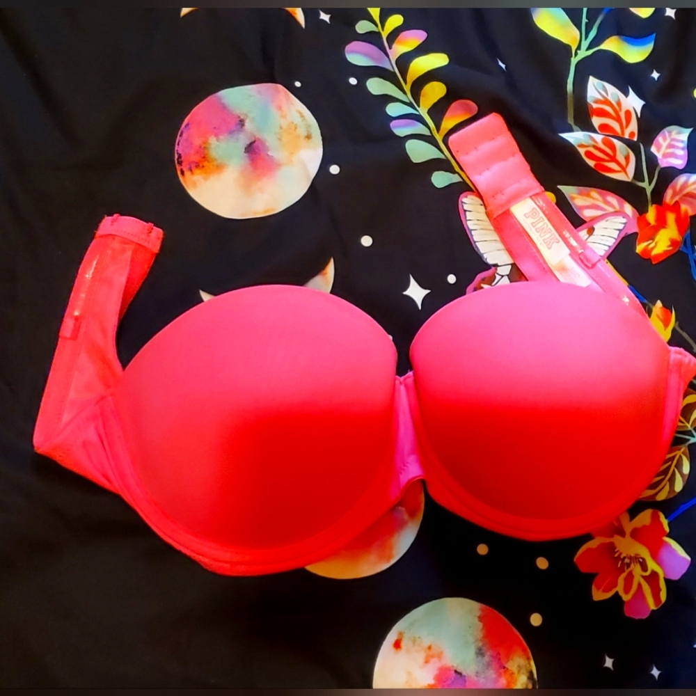 Victoria Secret PINK bombshell strapless Bra 36 C